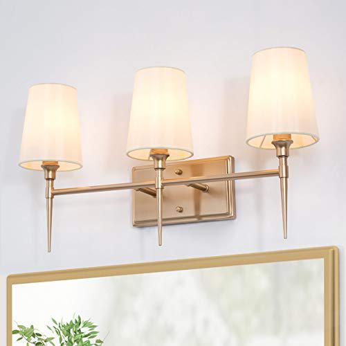classy leaves bathroom light fixtures, 3light gold vanity lights
