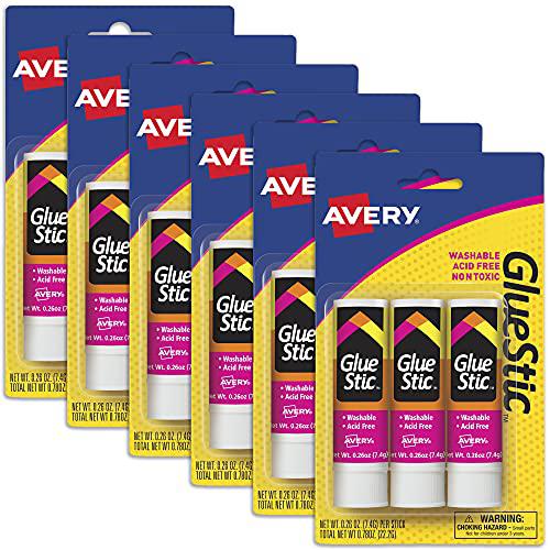 Avery RNAB097J4MRBC avery glue stick white, washable, permanent, 3 per