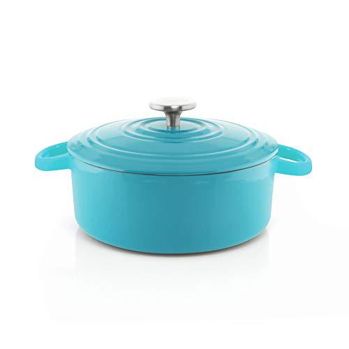 Chantal chantal enameled cast iron cookware, 3 quart dutch oven, sea blue