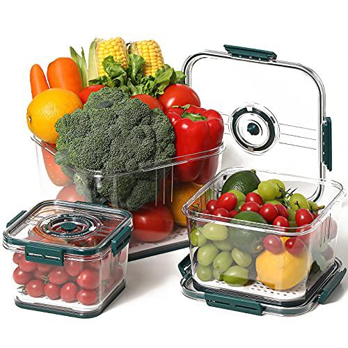 â€ŽERISED erised fresh produce vegetable fruit storage containers 3 set