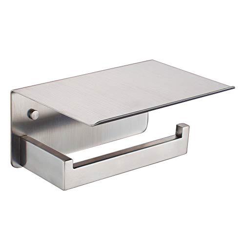 Mira HandCrafts toilet paper holder with shelf, suyar sus304 stainless steel bathroom tissue