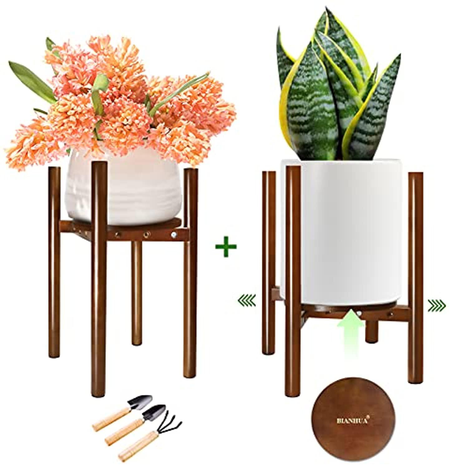 BIANHUA RNAB08T17FJVR 2pack bamboo plant stand indoor, adjustable