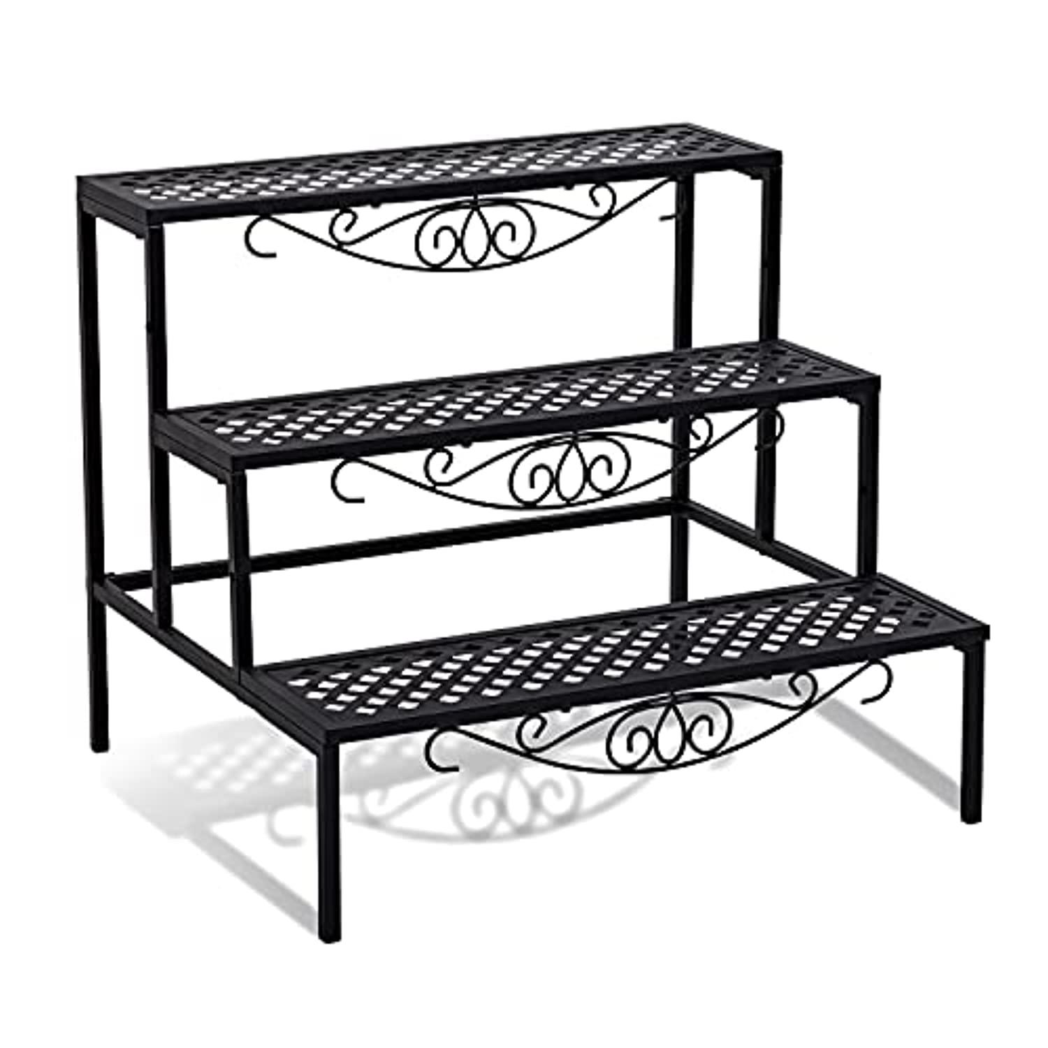 qisimi RNAB0923595D6 3 tier metal plant stand,rectangle or round