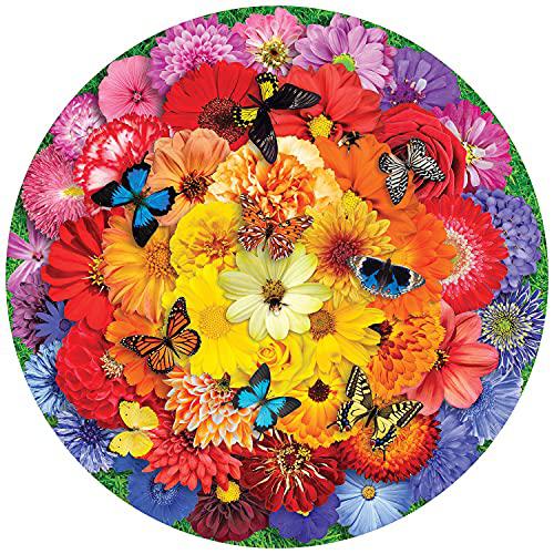 SPRINGBOK springbok 500 piece round jigsaw puzzle colorful bloom made in usa