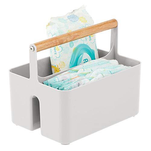 mDesign mdesign plastic portable nursery storage organizer caddy tote